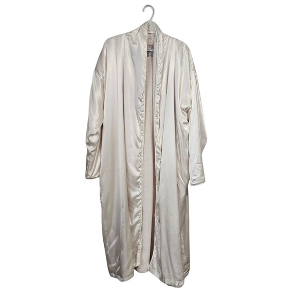 LITTLE GIRAFFE plush Luxe Satin Robe in cream Adult size 2 - Picture 1 of 6